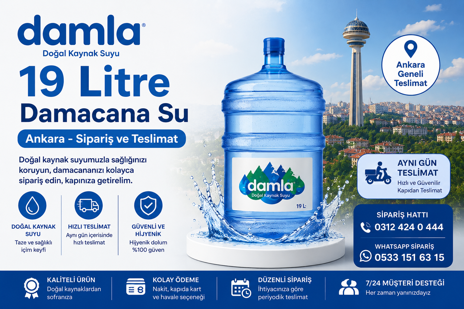 19 Litre قارورة ماء أنقرة - الطلب والتوصيل