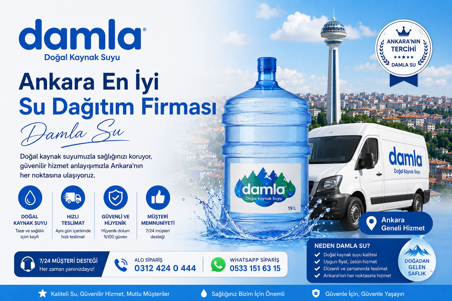 أفضل شركة لتوزيع المياه في أنقرة - Damla Su